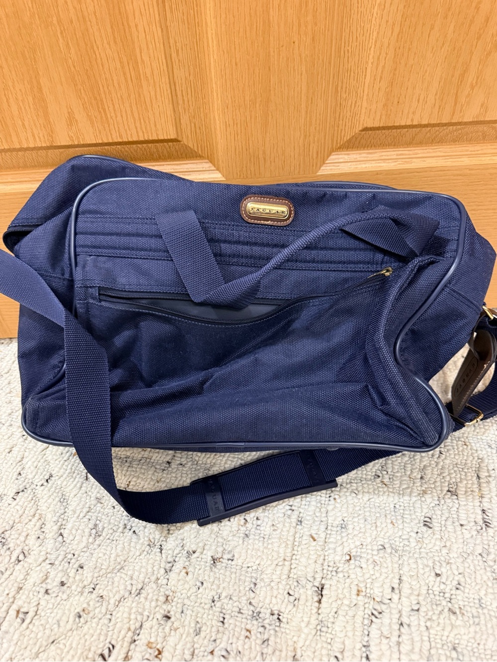 Classic Navy Duffel Bag with Adjustable Shoulder Strap